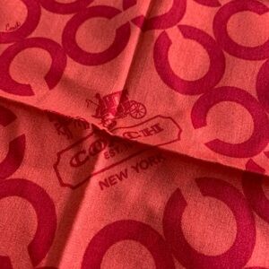 Coach Red Patterned Scarf/ handkerchief cotton